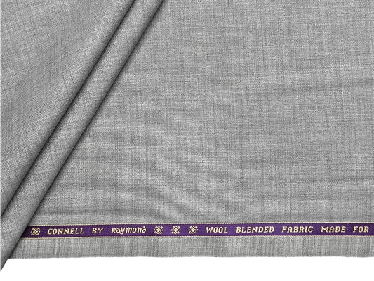 Raymond Connell Wool Blended Premium Suiting Fabric (Light Grey, Self Herringbone)