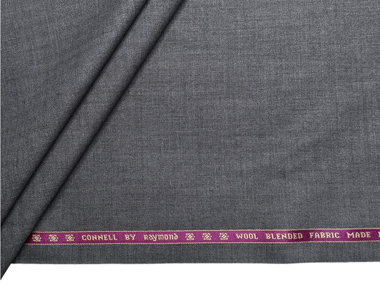 Raymond Connell Wool Blended Premium Suiting Fabric (Dark Grey, Self Herringbone)