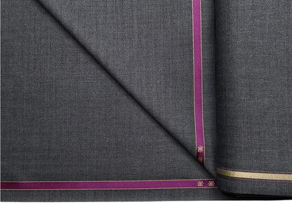 Raymond Connell Wool Blended Premium Suiting Fabric (Dark Grey, Self Herringbone)