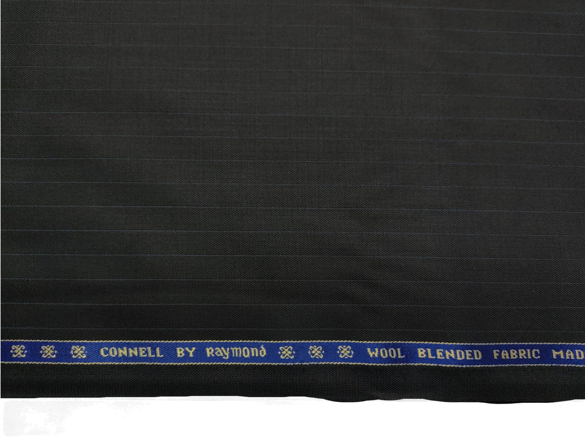 Raymond Connell Wool Blended Premium Suiting Fabric (Black, Pinstripes)