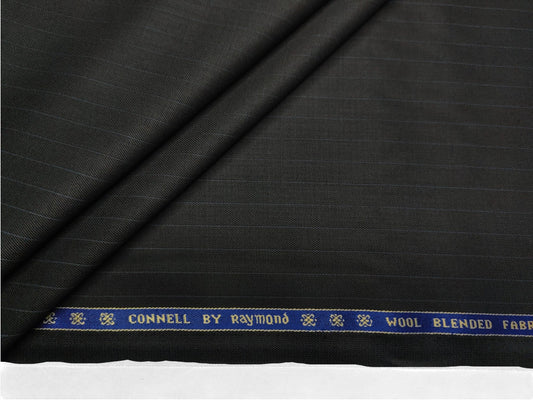 Raymond Connell Wool Blended Premium Suiting Fabric (Black, Pinstripes)