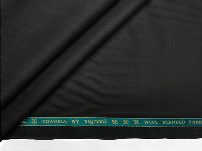 Raymond Connell Wool Blended Premium Suiting Fabric (Black, Self Herringbone)