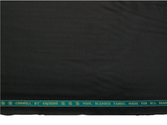 Raymond Connell Wool Blended Premium Suiting Fabric (Black, Self Herringbone)