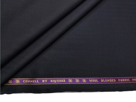 Raymond Connell Wool Blended Premium Suiting Fabric (Navy Blue, Self Herringbone)