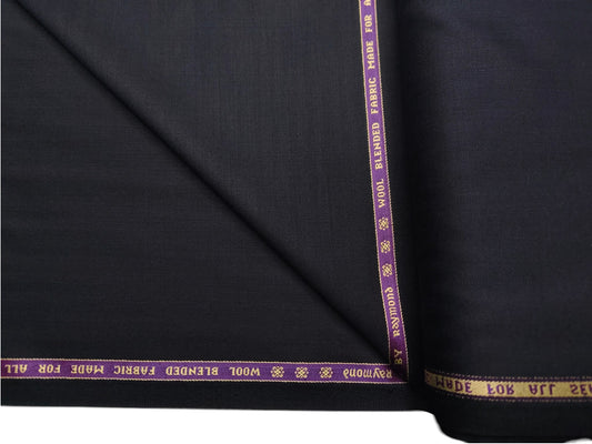Raymond Connell Wool Blended Premium Suiting Fabric (Navy Blue, Self Herringbone)