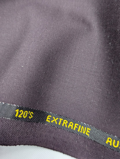 Cavalero Italy Merino Wool Blend Super 120s Unstitched Suiting Fabric (Wine)