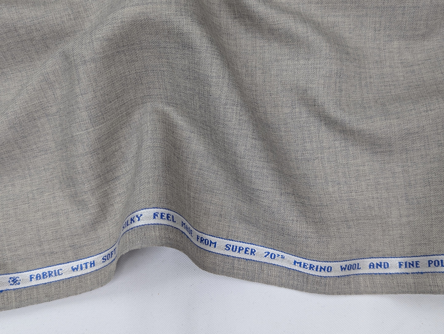 Raymond Wool Blend Unstitched Suiting Fabric (Light Grey)
