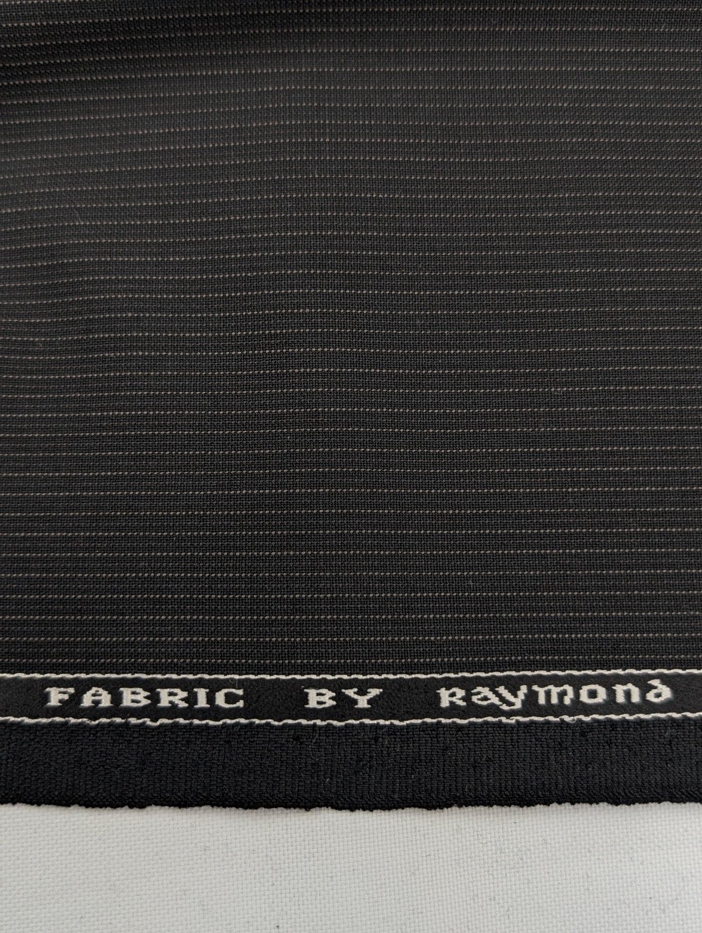 Raymond Striped Wool Blend Stretch Unstitched Suiting Fabric (Black)