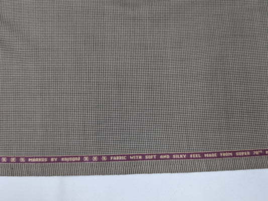 Raymond Wool Blend Patterned Unstitched Suiting Fabric (Brown)