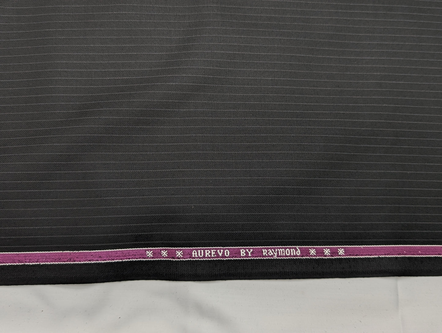 Raymond Polyester Viscose Striped Unstitched Suiting Fabric (Black)
