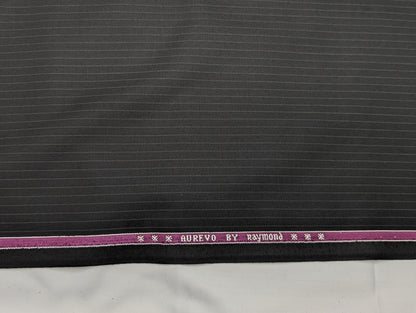Raymond Polyester Viscose Striped Unstitched Suiting Fabric (Black)