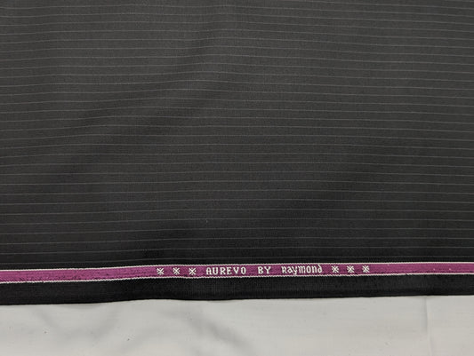 Raymond Polyester Viscose Striped Unstitched Suiting Fabric (Black)
