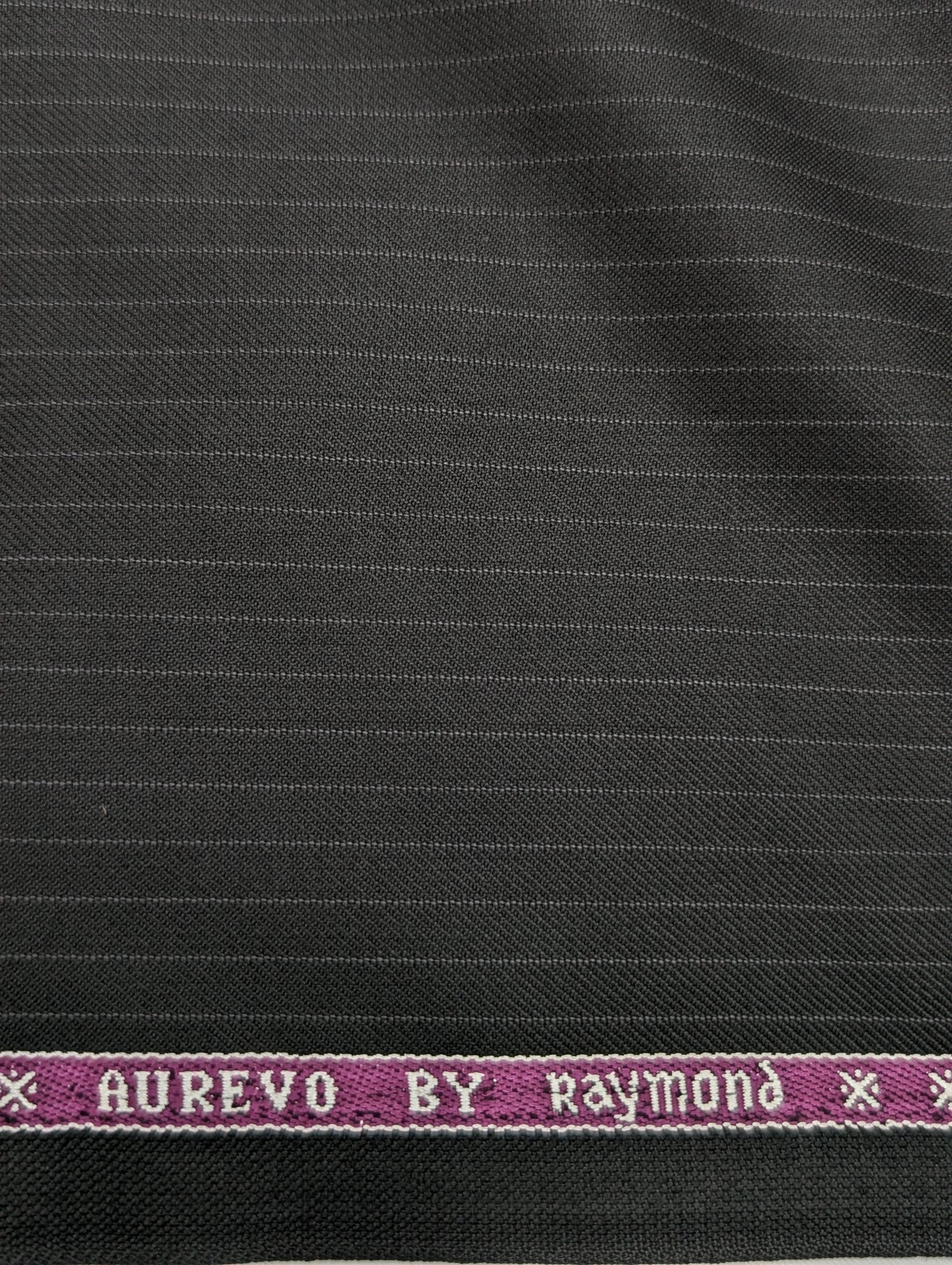 Raymond Polyester Viscose Striped Unstitched Suiting Fabric (Black)