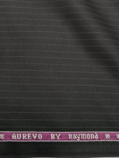Raymond Polyester Viscose Striped Unstitched Suiting Fabric (Black)