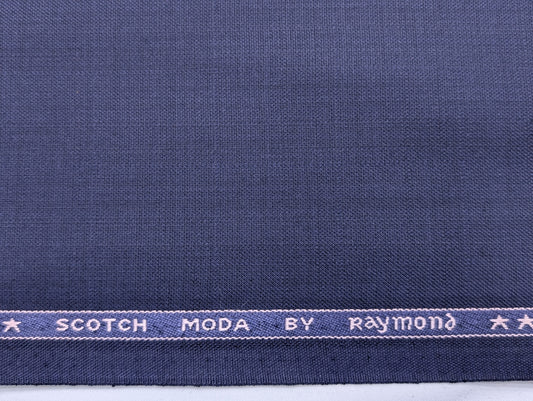 Raymond Polyester Viscose Self Design Unstitched Suiting Fabric (Navy Blue)