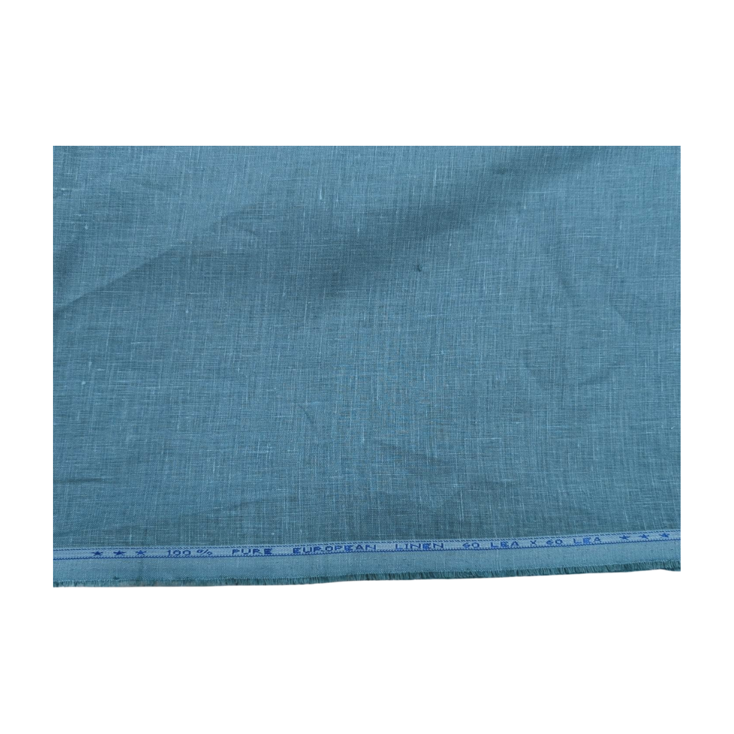 100% European Linen Shirt Fabric (Sea Blue) - 60 LEA