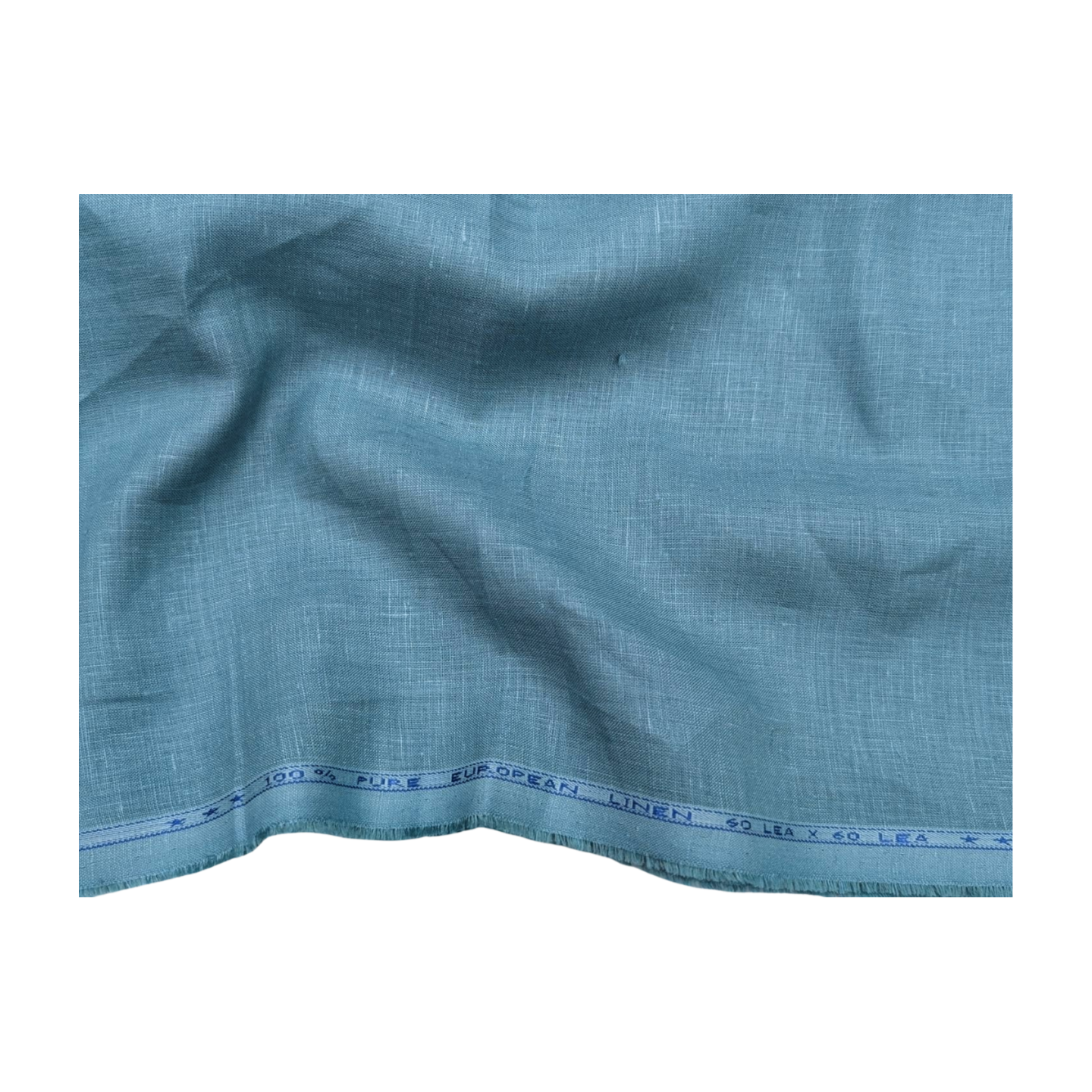 100% European Linen Shirt Fabric (Sea Blue) - 60 LEA
