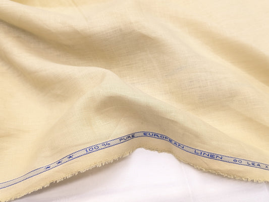 100% European Linen Shirt Fabric (Beige) - 60 LEA