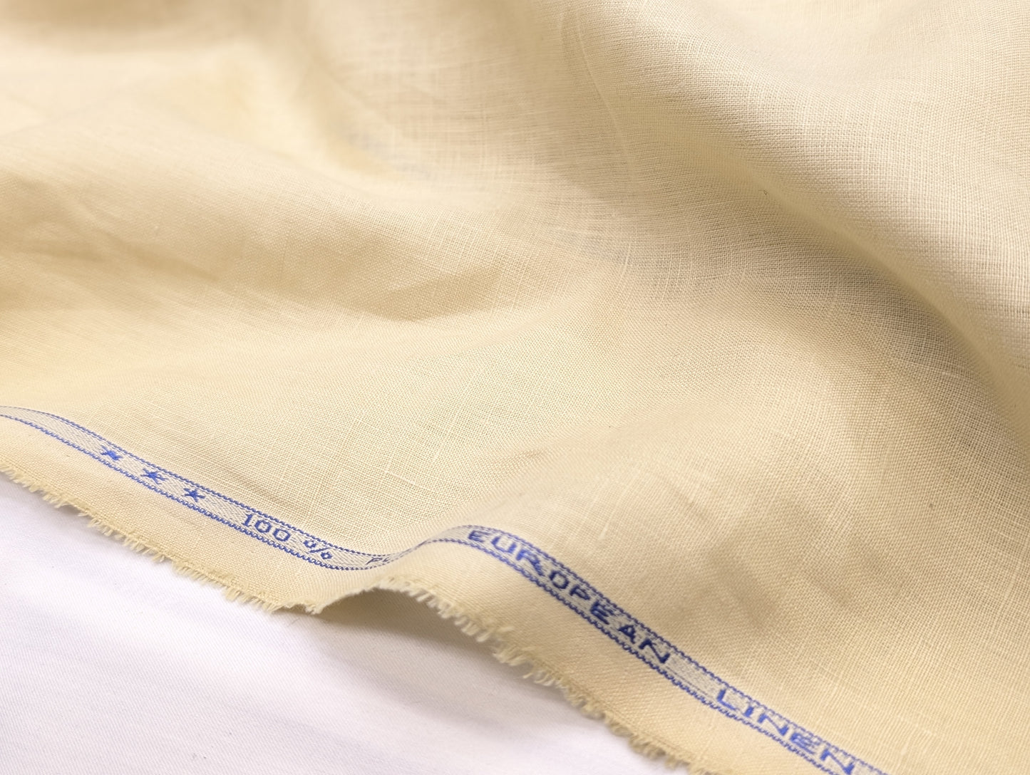 100% European Linen Shirt Fabric (Beige) - 60 LEA
