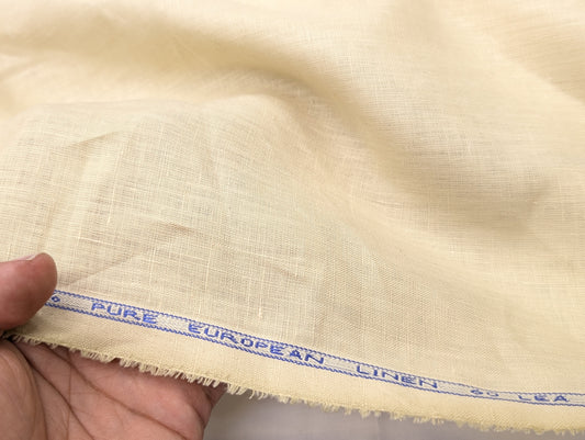 100% European Linen Shirt Fabric (Beige) - 60 LEA