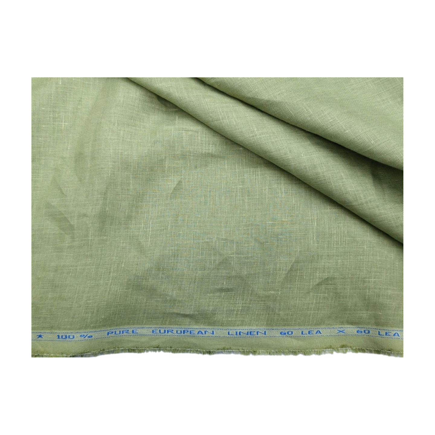 100% European Linen Shirt Fabric (Olive Green) - 60 LEA