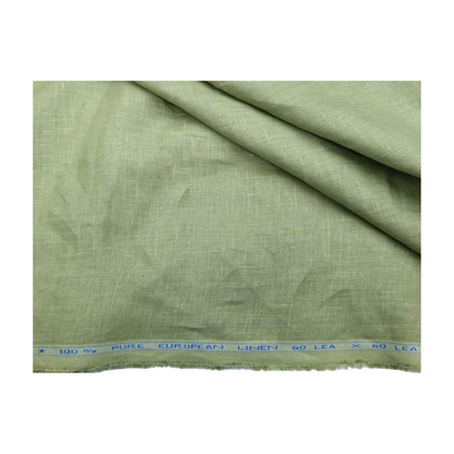 100% European Linen Shirt Fabric (Olive Green) - 60 LEA