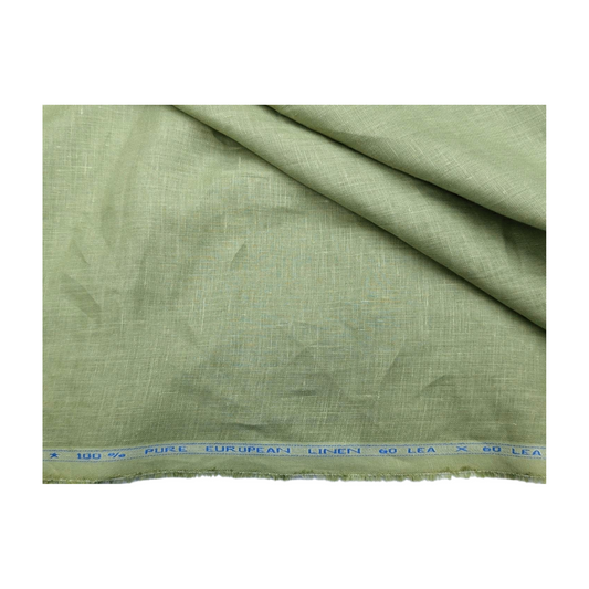 100% European Linen Shirt Fabric (Olive Green) - 60 LEA