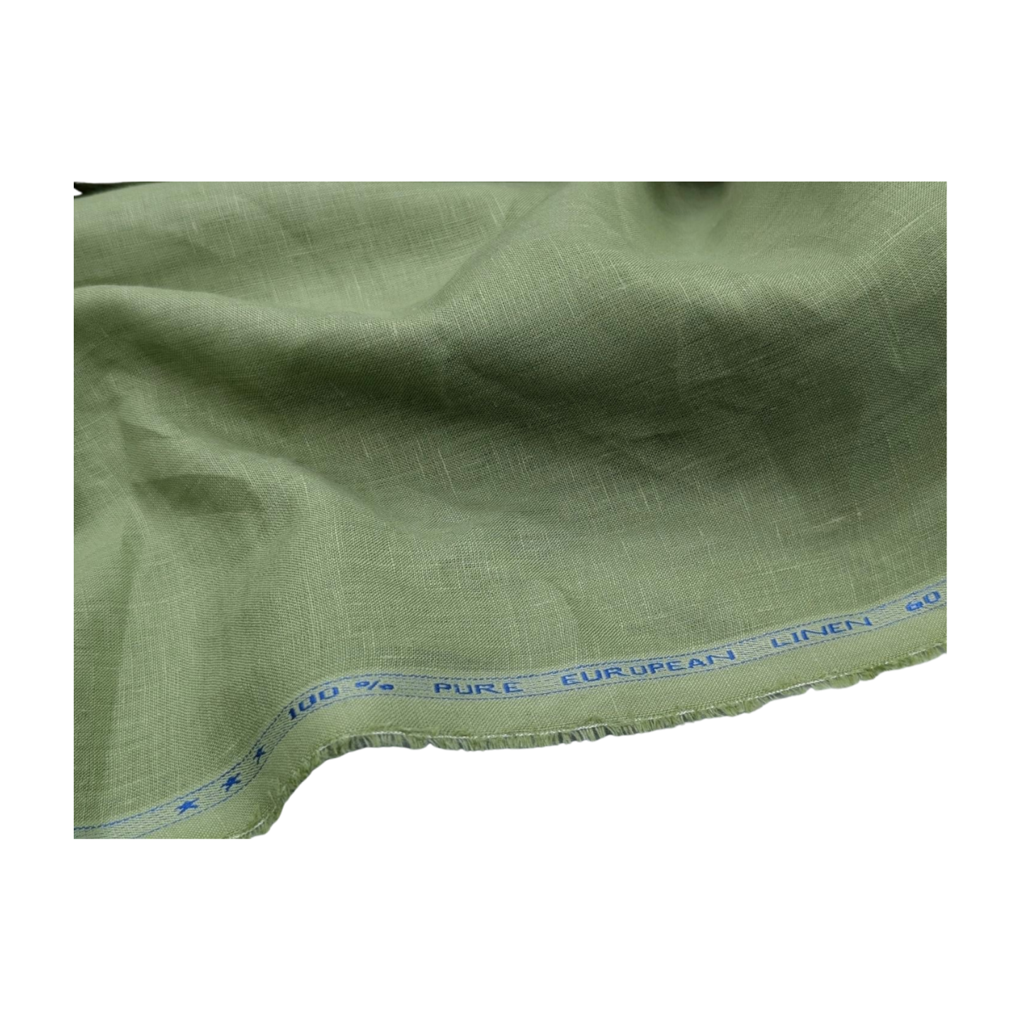 100% European Linen Shirt Fabric (Olive Green) - 60 LEA
