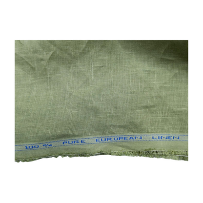 100% European Linen Shirt Fabric (Olive Green) - 60 LEA