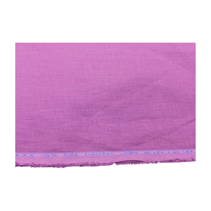 100% European Linen Shirt Fabric (Rich Mauve) - 60 LEA