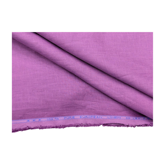 100% European Linen Shirt Fabric (Rich Mauve) - 60 LEA