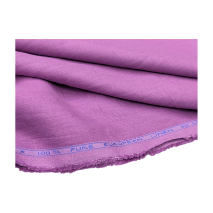 100% European Linen Shirt Fabric (Rich Mauve) - 60 LEA