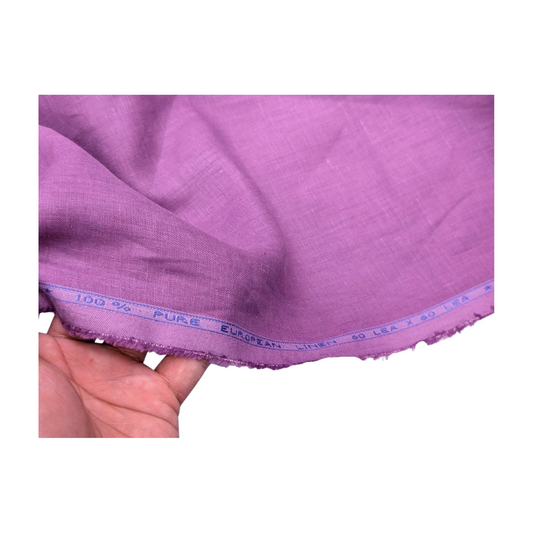 100% European Linen Shirt Fabric (Rich Mauve) - 60 LEA