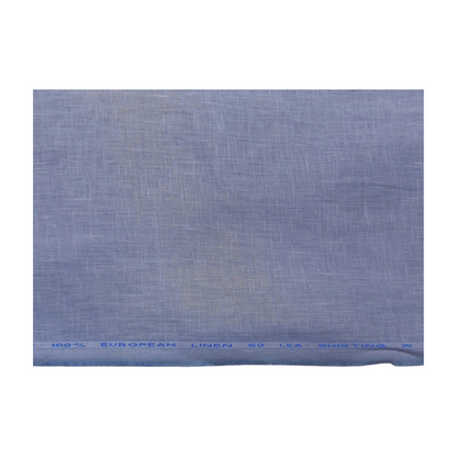 100% European Linen Shirt Fabric (Pastel Blue) - 60 LEA