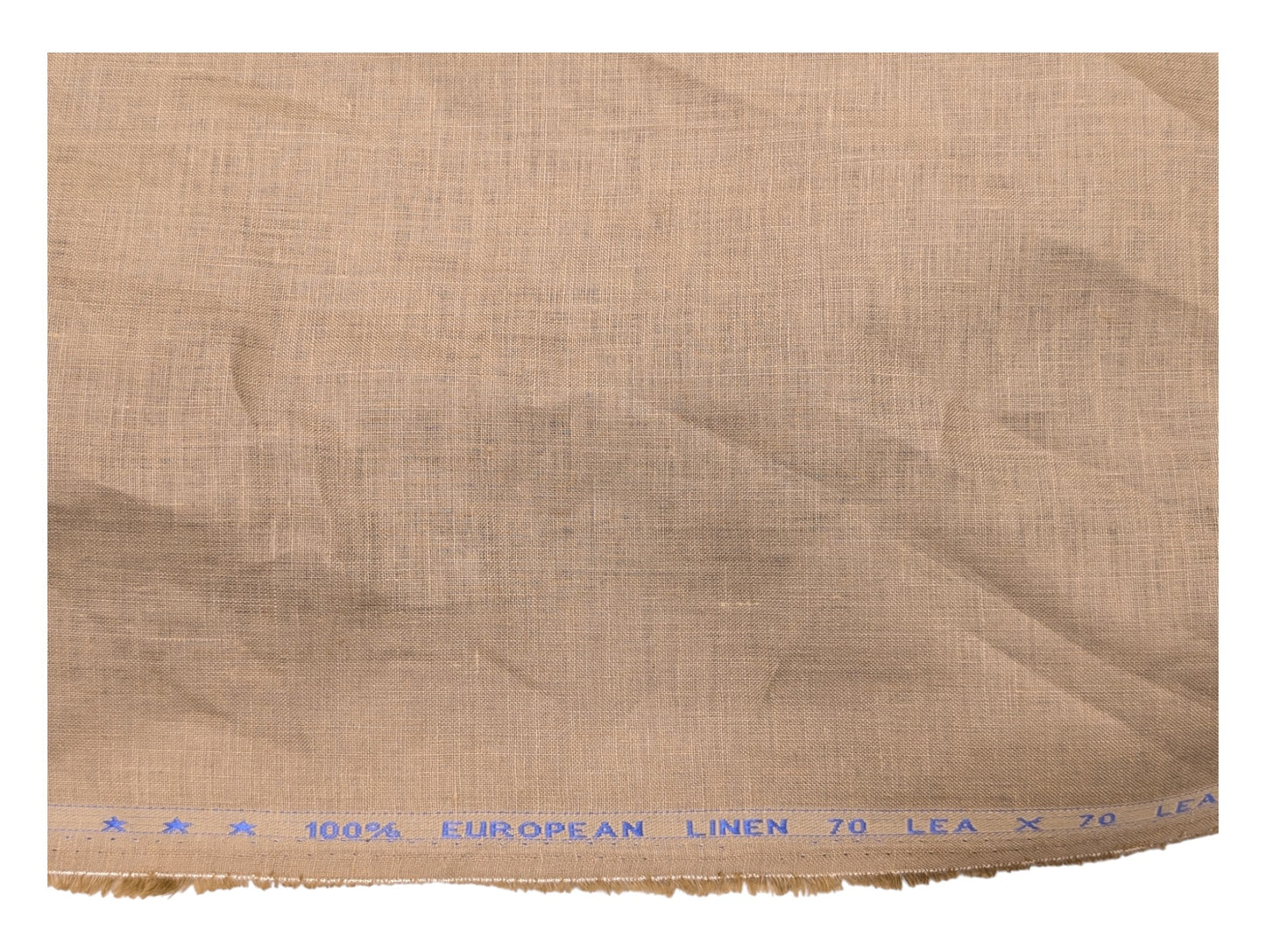 100% European Linen Shirt Fabric (Camel Brown) - 60 LEA