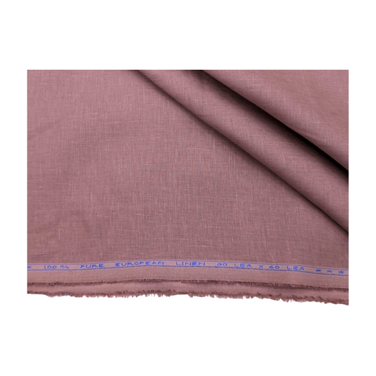 100% European Linen Shirt Fabric (Maroon) - 60 LEA