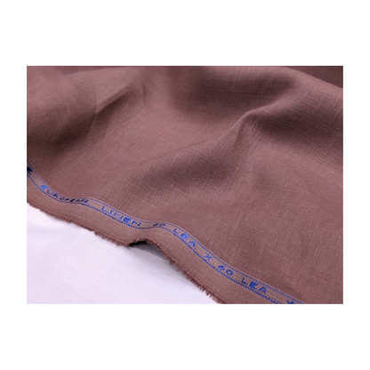 100% European Linen Shirt Fabric (Maroon) - 60 LEA