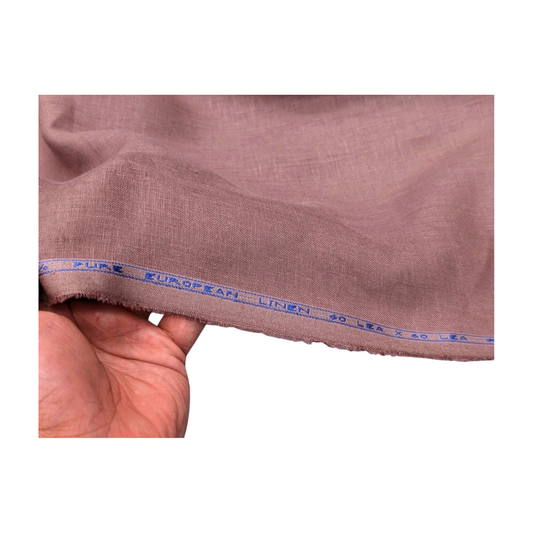 100% European Linen Shirt Fabric (Maroon) - 60 LEA