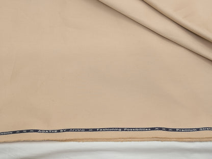 Arvind 100% Cotton Stretched Suiting Fabric (Beige Cream)