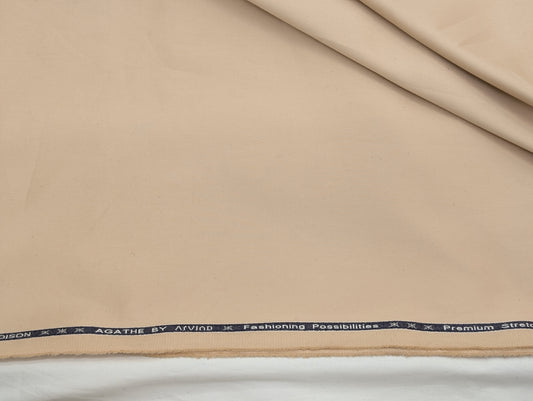 Arvind 100% Cotton Stretched Suiting Fabric (Beige Cream)
