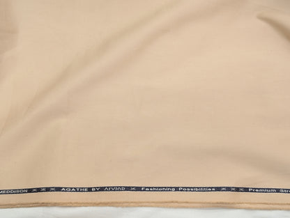 Arvind 100% Cotton Stretched Suiting Fabric (Beige Cream)