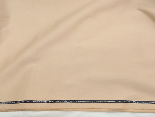 Arvind 100% Cotton Stretched Suiting Fabric (Beige Cream)