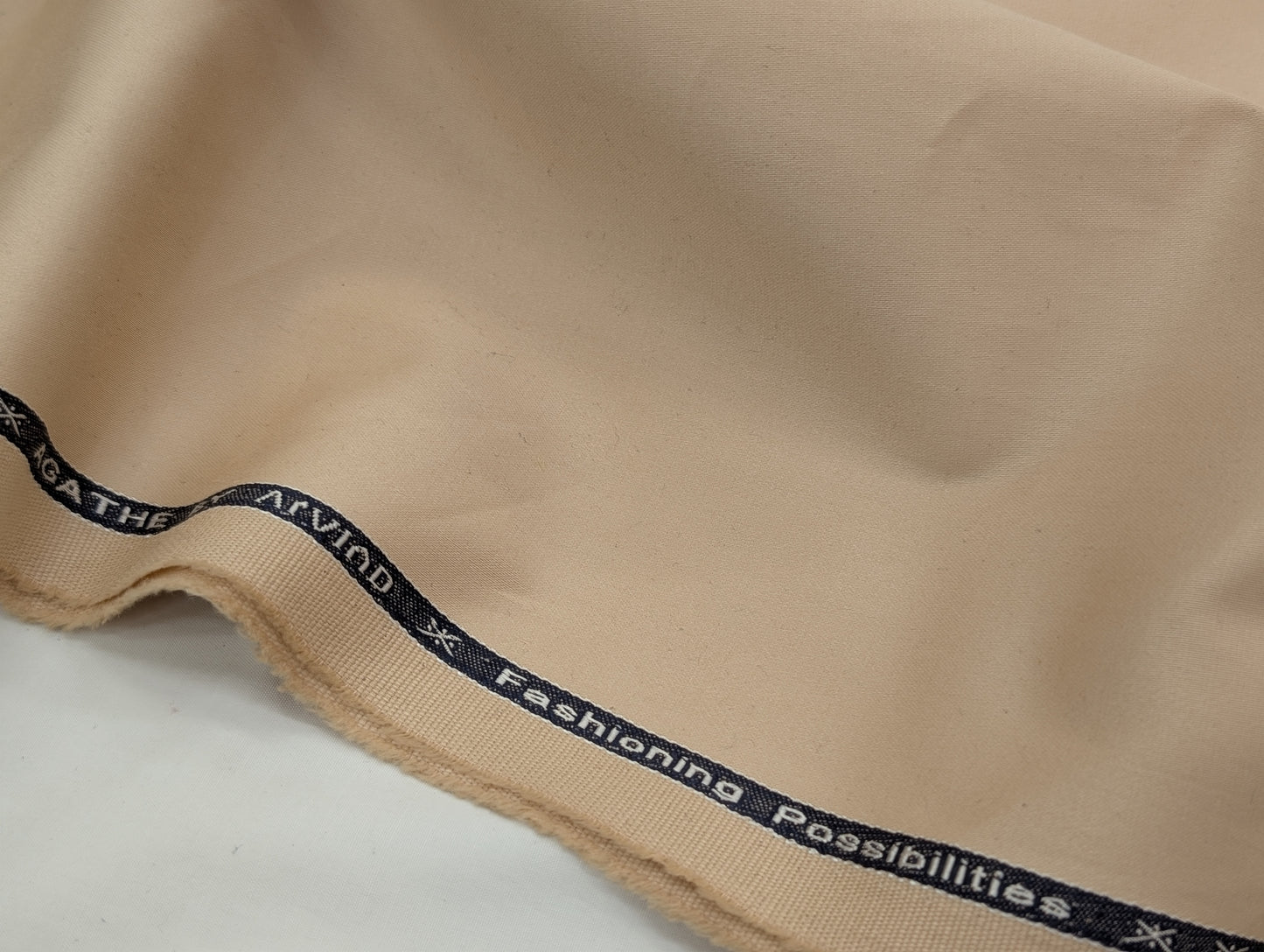 Arvind 100% Cotton Stretched Suiting Fabric (Beige Cream)