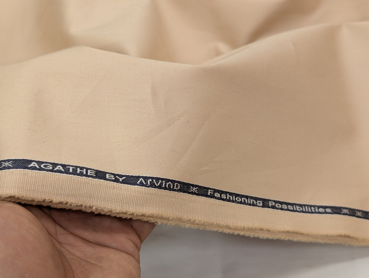 Arvind 100% Cotton Stretched Suiting Fabric (Beige Cream)
