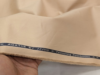 Arvind 100% Cotton Stretched Suiting Fabric (Beige Cream)
