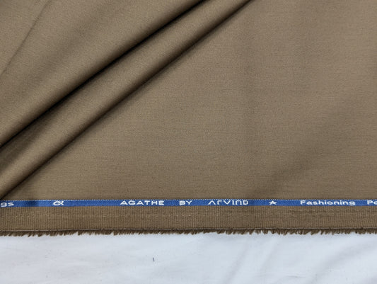 Arvind 100% Cotton Stretched Suiting Fabric (Brown)