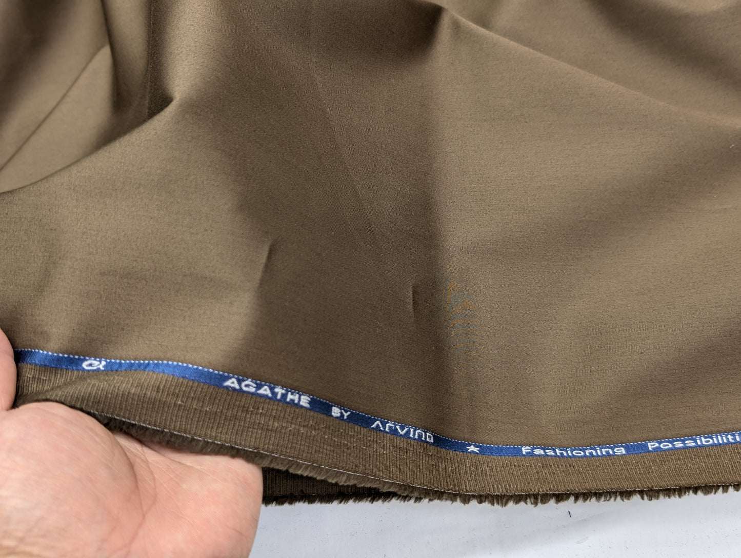 Arvind 100% Cotton Stretched Suiting Fabric (Brown)