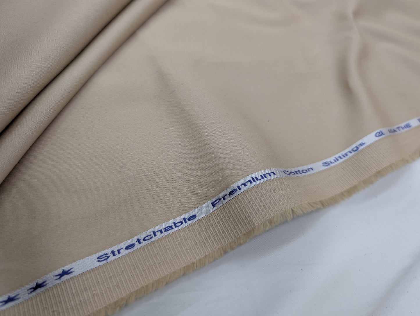 Arvind 100% Cotton Stretched Suiting Fabric (Beige)