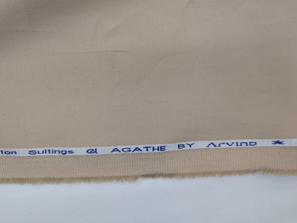 Arvind 100% Cotton Stretched Suiting Fabric (Beige)