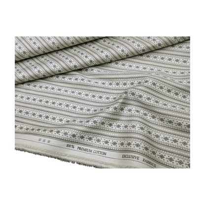 Solino 100% Premium Cotton Printed Shirting Fabric (Light Green)
